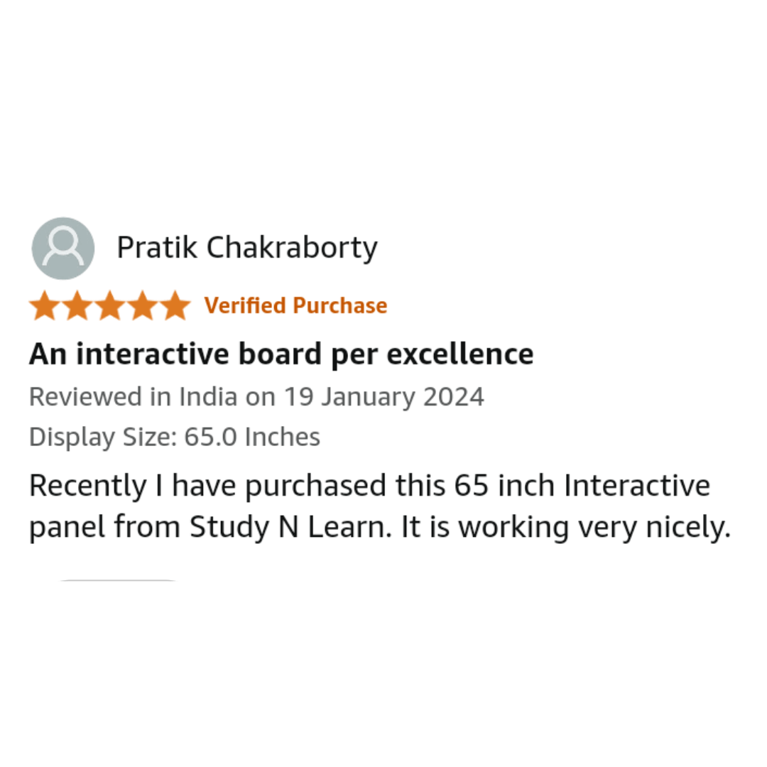 86 inch interactive panel for teaching — Amazon customer review