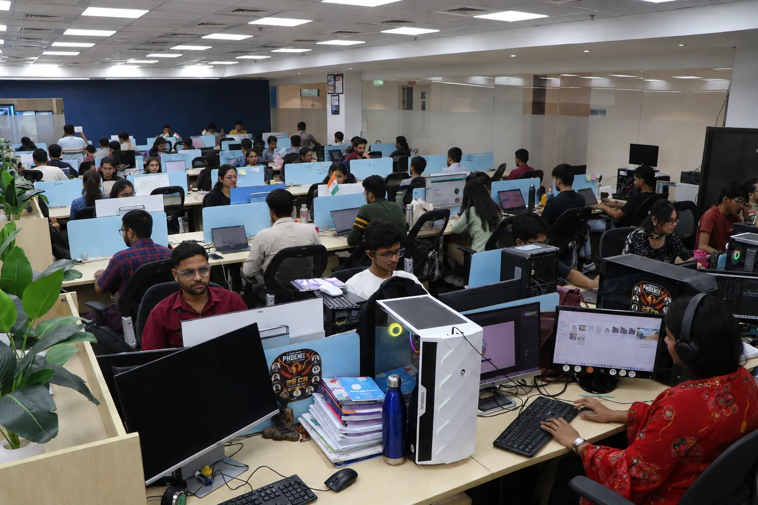 StudynLearn team members working at their desks at the Development Center, B.N Corporate Park, Noida Sector 135